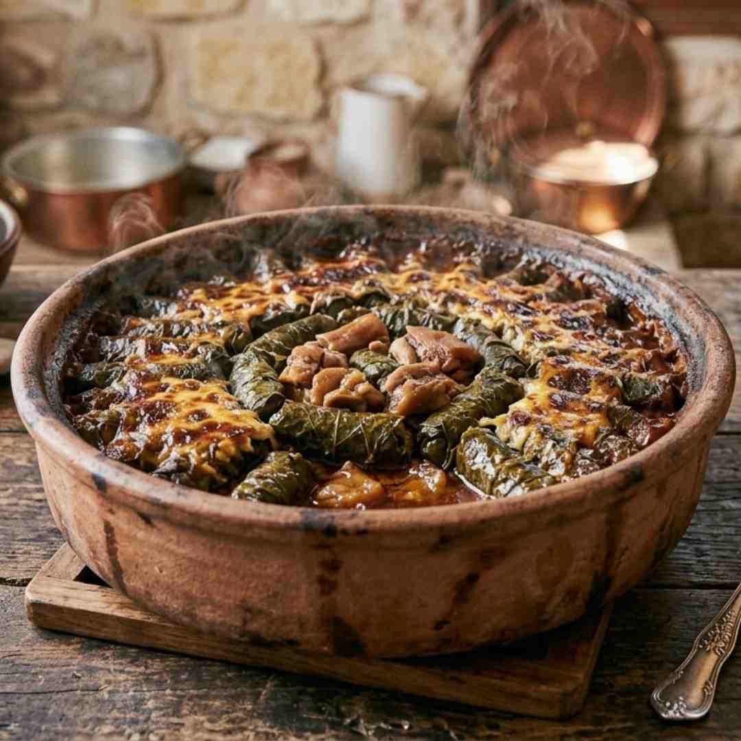 طاجن ورق عنب بالكوارع