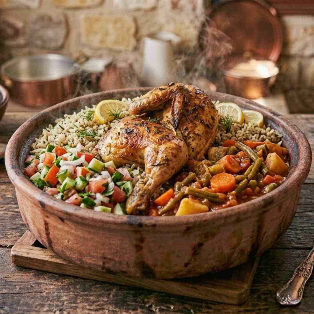 وجبة ربع فرخة ورز